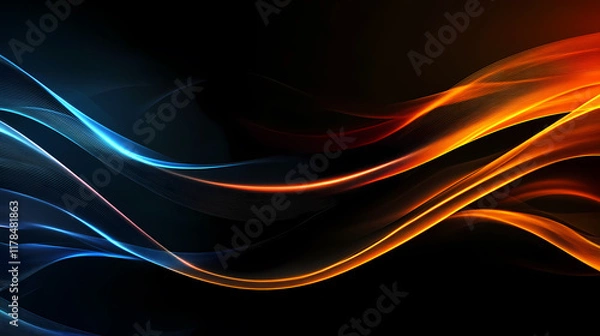 Fototapeta Light and shadow waves on a deep background
