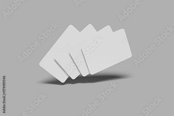 Fototapeta Blank floating card from front angle view