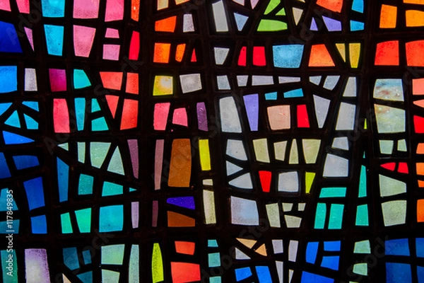 Fototapeta Image of a multicolored stained glass window