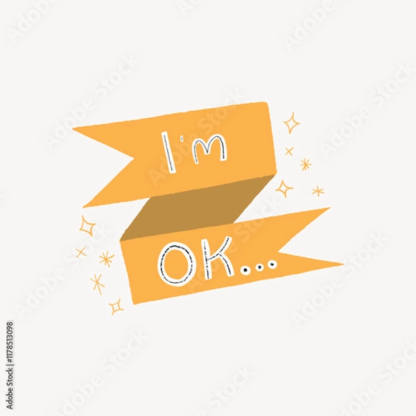 Obraz Illustration of word label “I am ok” isolated