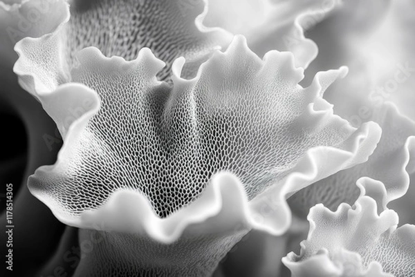 Obraz White coral formations with intricate textures showcase underwater beauty in a close-up view