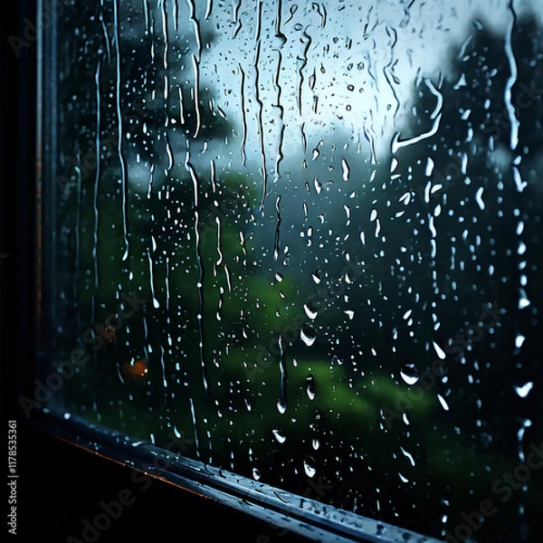 Fototapeta 비,빗방울,물방울,날씨,창문,윈도우,일기예보