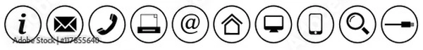 Obraz kontakt icons symbol buttons schwarz