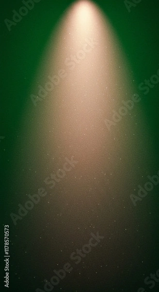 Obraz Spotlight on Textured Green and Beige Background Glowing Light Beam Effect Abstract Design