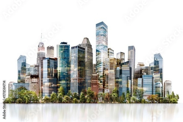 Fototapeta Modern urban skyline architecture landscape