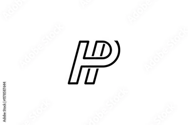 Obraz Simple Letter HP or PH Logo Design Vector 