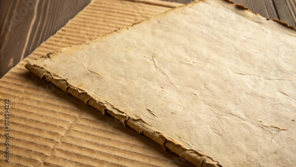 Fototapeta Paper texture cardboard background close-up. Grunge old paper surface texture,cardbox, sheet, card, craft, empty