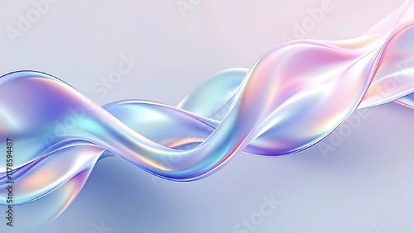 Obraz Abstract design, wavy colorful shape, 3d render