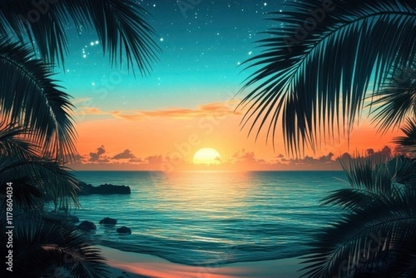 Fototapeta Tranquil Sunrise Over Calm Waters with Soft Colors