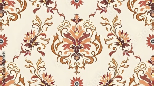 Obraz Vintage Floral Baroque Damask Design for Wallpapers and Fabrics