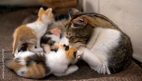 Fototapeta 親子の猫