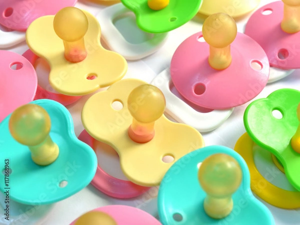 Fototapeta Baby pacifiers.