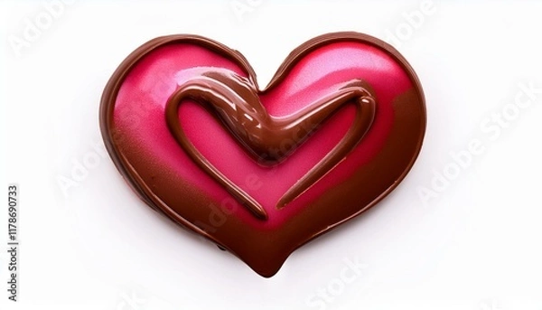 Fototapeta ハート型のチョコレート（茶色、ピンク）