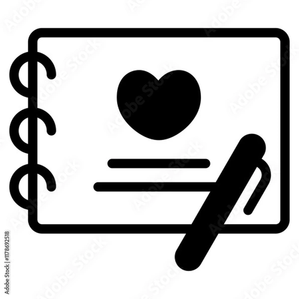Fototapeta guest book icon with mixed style. Suitable for website design, logo, app, UI and etc. Based on the size of the icon in general, so it can be reduced.