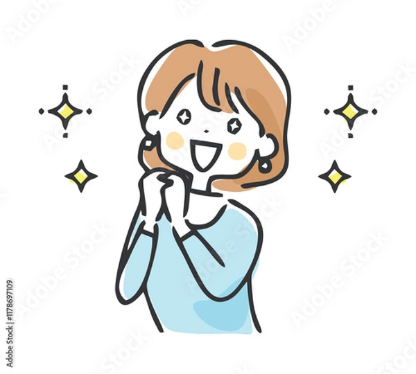 Obraz 感激する女性のイラスト