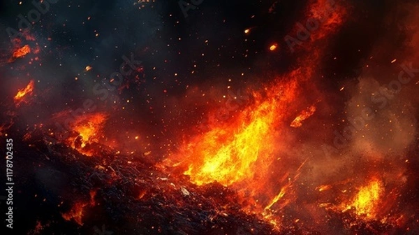 Fototapeta fire in the night