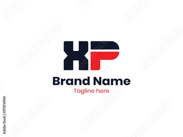 Fototapeta XP Letter Initial Logo Design Template Vector
