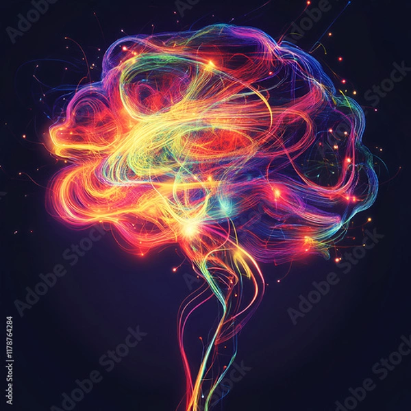 Fototapeta Colorful Brain Illustration, Neural Network Art"
"Colorful Brain Design"
"Mind and Creativity"
"Brain Connections"
"Abstract Neural Patterns"
"Art of the Brain"