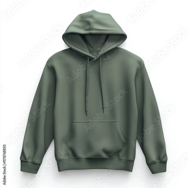 Obraz realistic high quality Green hoodie mockup isolated