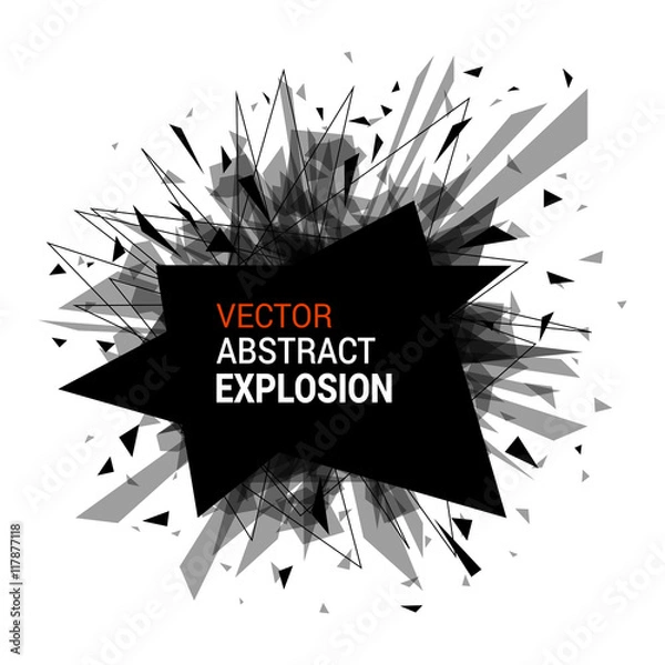 Obraz Abstract black explosion isolated on white background.