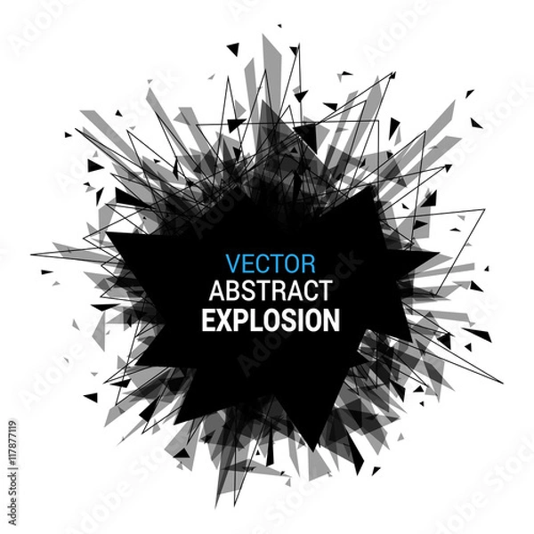 Obraz Abstract black explosion isolated on white background.