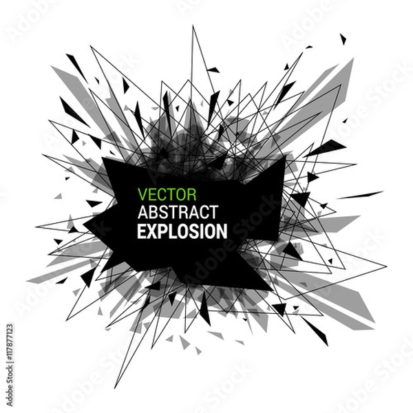Obraz Abstract black explosion isolated on white background.