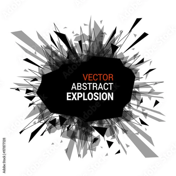 Obraz Abstract black explosion isolated on white background.