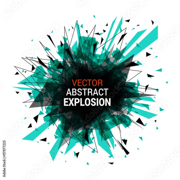 Obraz Abstract explosion isolated on white background.