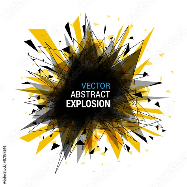 Obraz Abstract explosion isolated on white background.