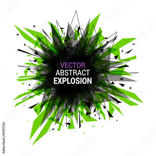 Obraz Abstract explosion isolated on white background.