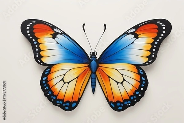 Fototapeta there is a butterfly that is painted on the wall