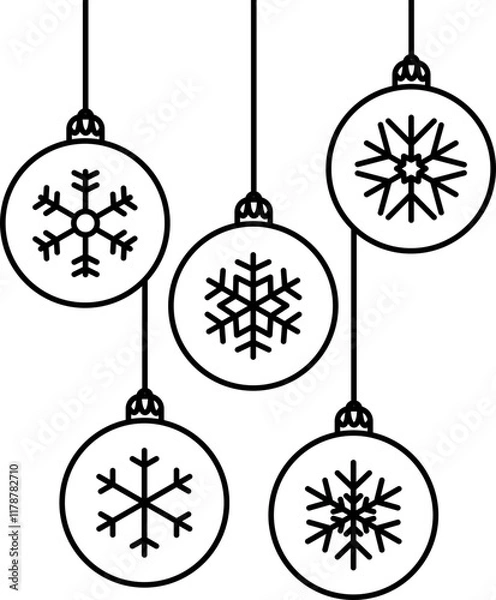 Obraz Hanging Snowflake Light Bulbs