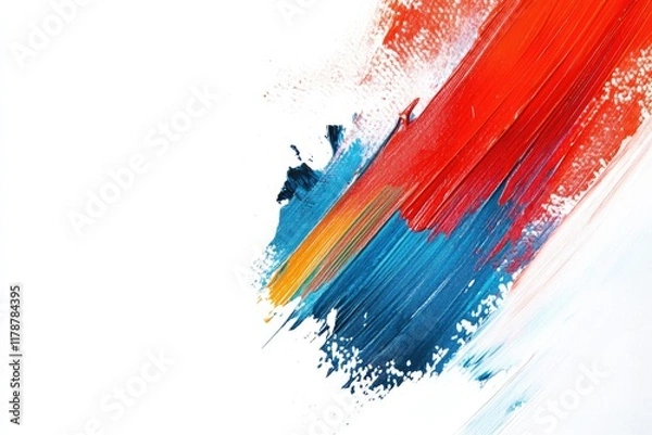 Fototapeta Abstract Colorful Paint Strokes On White Background