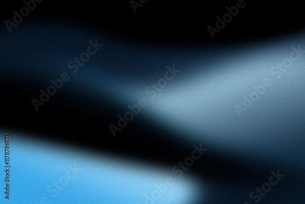 Fototapeta Abstract Grainy Gradient Background Texture in Dark Blue, White and Black Poster Banner