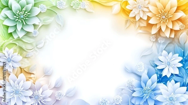 Obraz Pastel Flowers Frame Elegant Floral Design