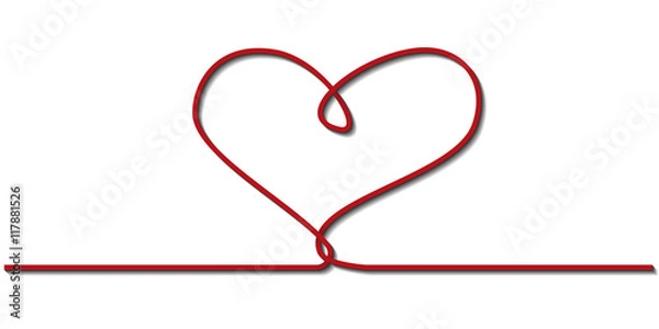 Fototapeta a red ribbon in the form of heart