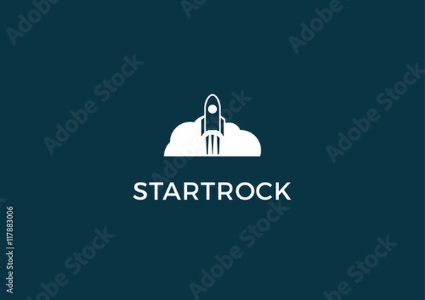 Fototapeta rocket cloud vector logo