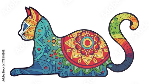 Obraz Mandala calming cat