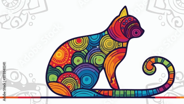 Obraz Mandala circle cat