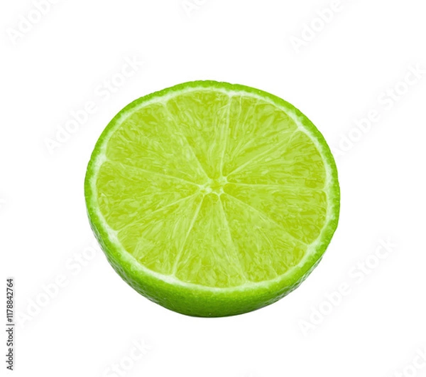Fototapeta Juicy Slice of Lime Isolated on transparen png.