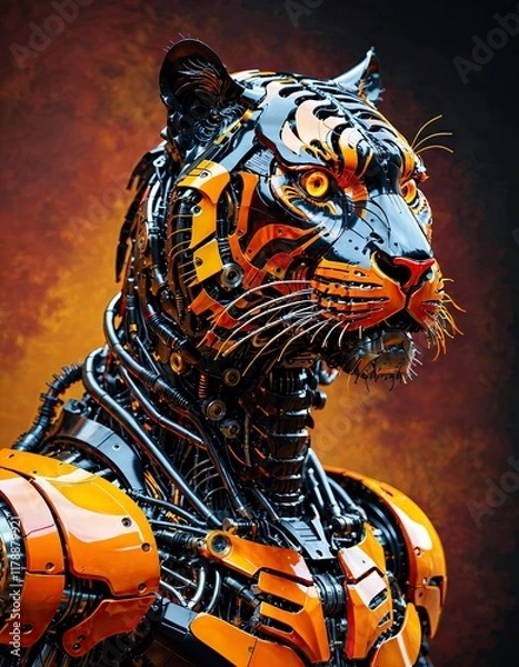 Obraz tiger on a black background