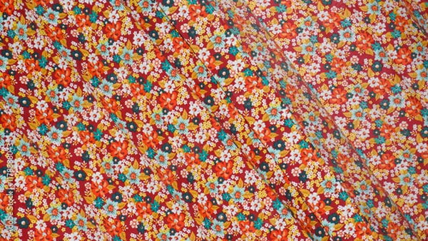 Obraz red flower pattern cloth, blossom patter, seamless flower pattern