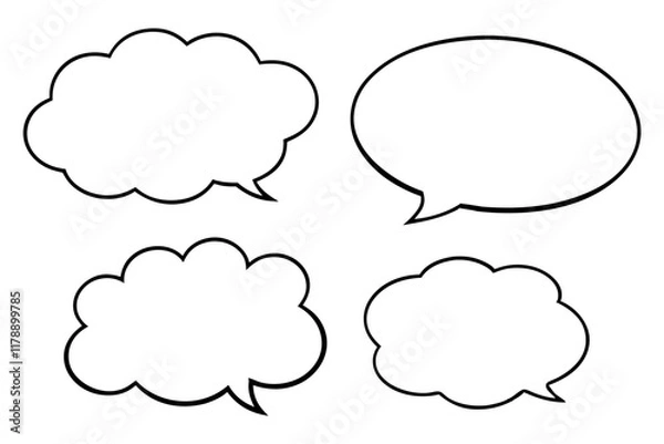 Fototapeta Blank Speech Cloud Collection vector