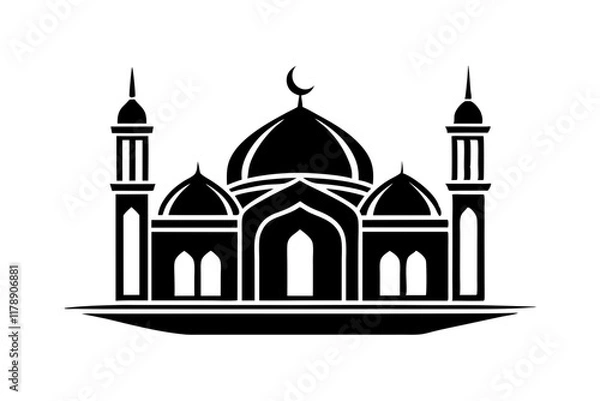 Fototapeta mosque vector illustration black