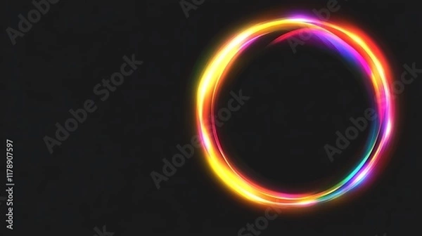 Fototapeta Glowing Rainbow Oval Light Abstract Design