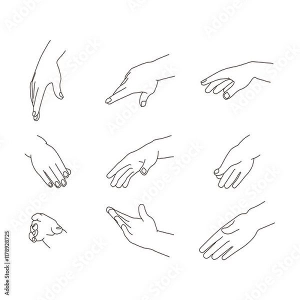 Obraz 様々な角度から見た右手１