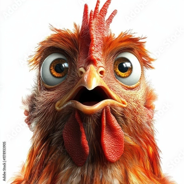 Obraz Surprised rooster close-up 