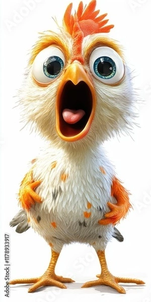 Obraz Surprised rooster close-up 