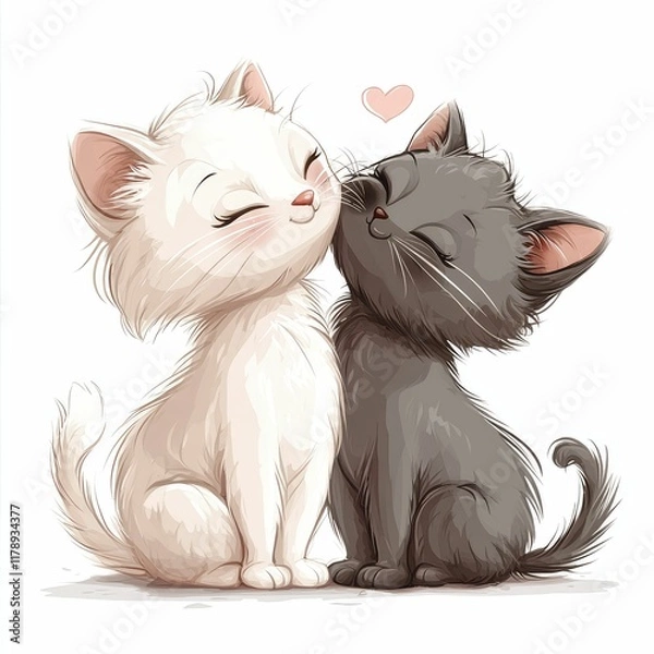 Obraz two cute kittens kissing