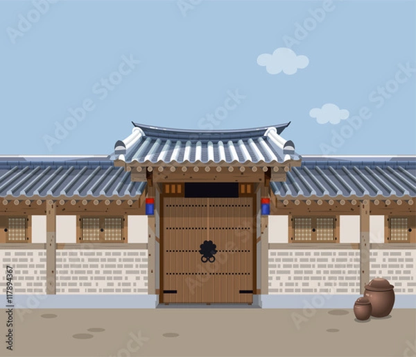 Obraz Traditional Korean style house A